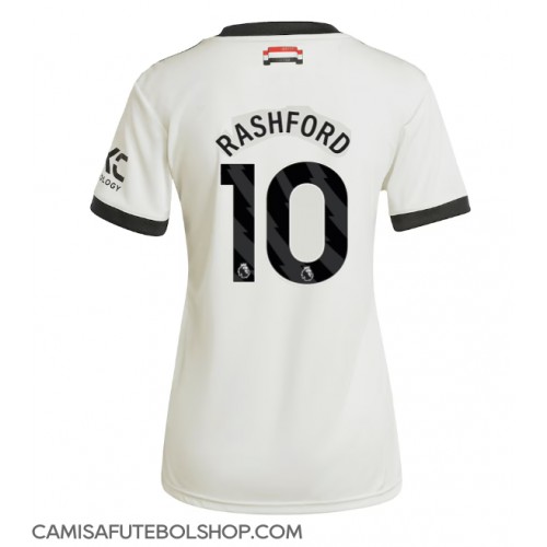 Camisa de time de futebol Manchester United Marcus Rashford #10 Replicas 3º Equipamento Feminina 2024-25 Manga Curta